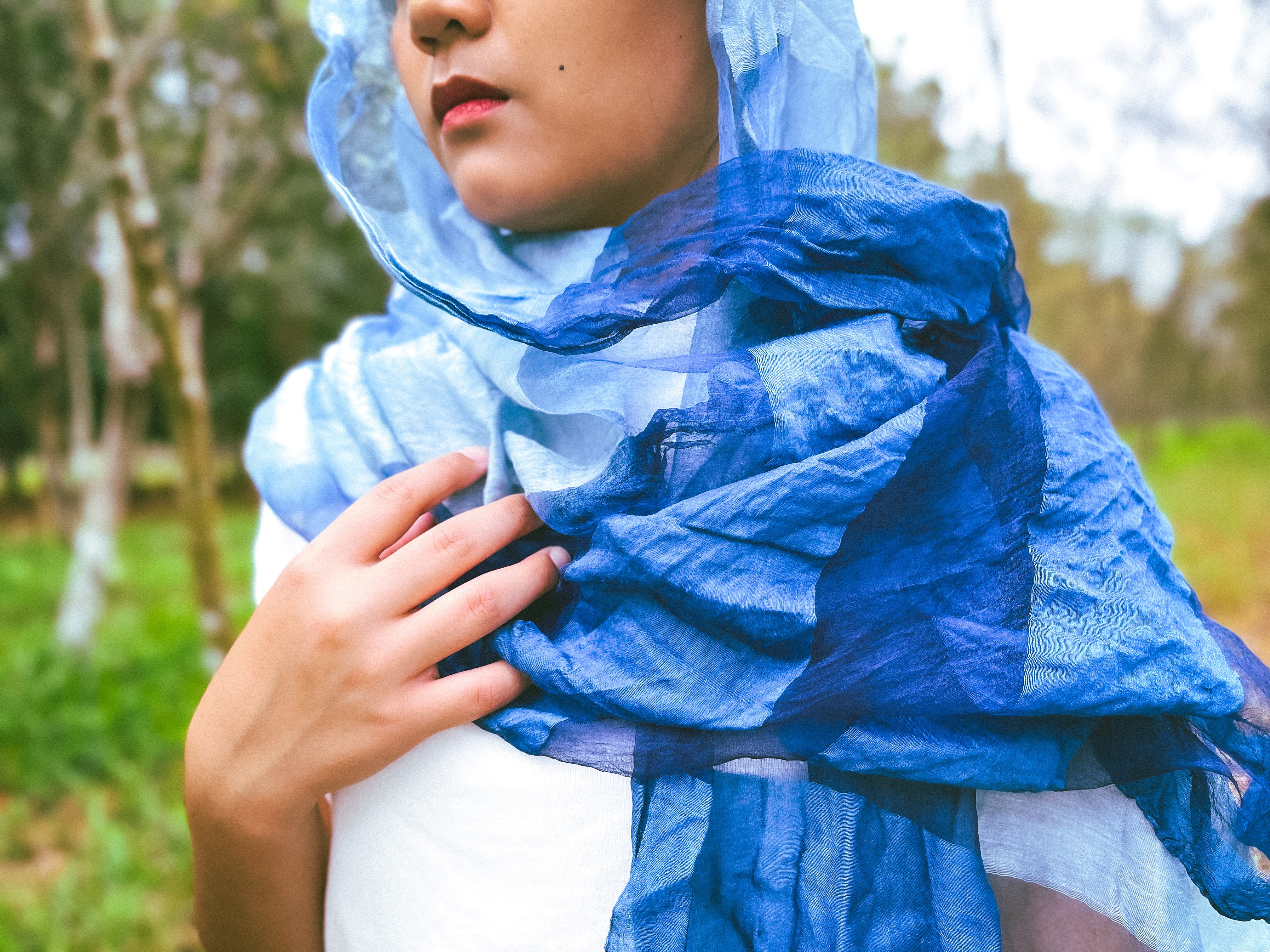 藍染圍巾